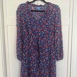 Draper James Long Sleeve Floral Dress Size Medium